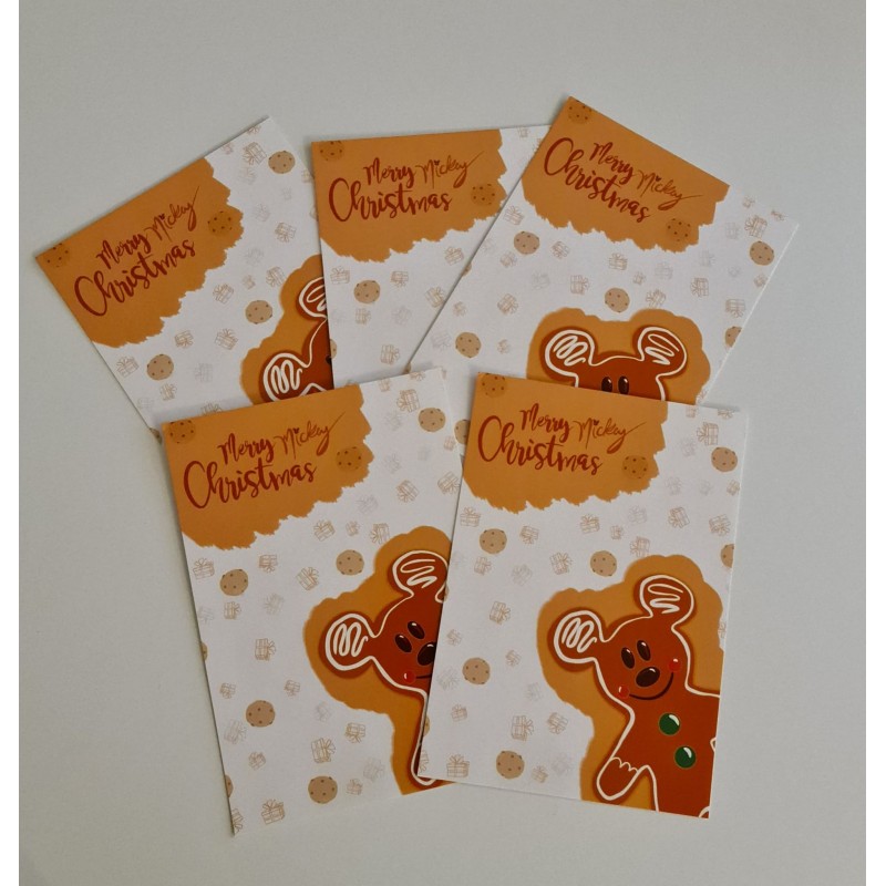 STOCK - CARTE/PRINT DE NOEL - MICKEY PAIN D'EPICES