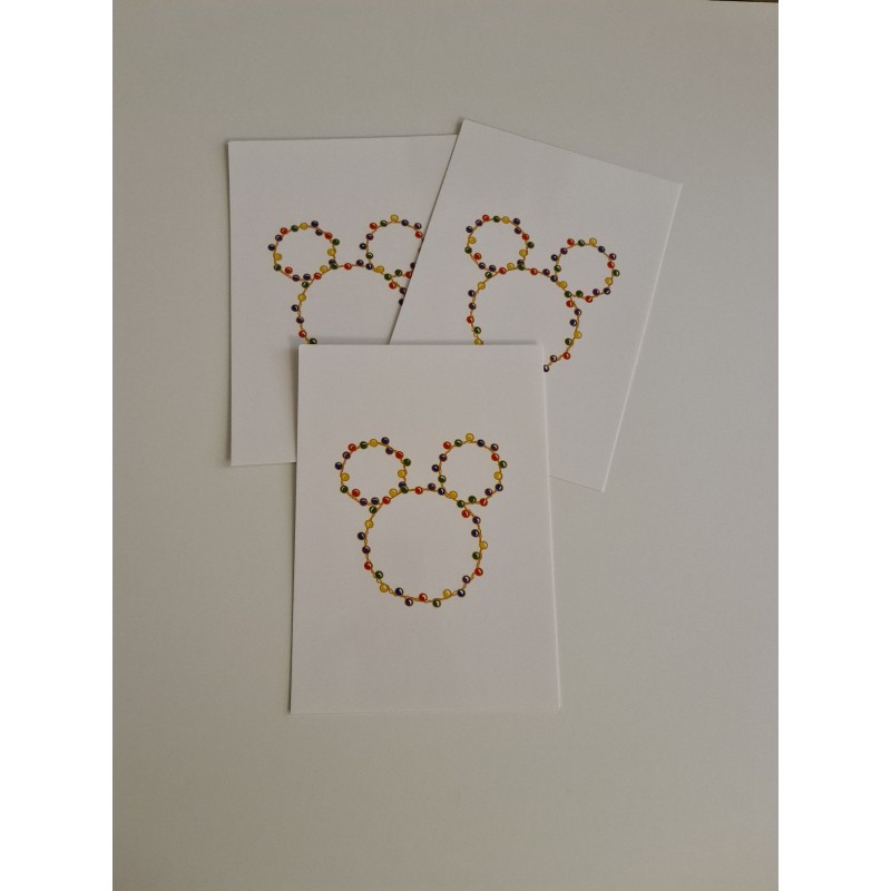 STOCK - CARTE/PRINT DE NOEL - MICKEY GUIRLANDE