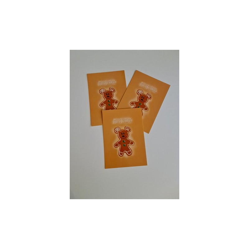 STOCK - CARTE/PRINT DE NOEL - MICKEY PAIN D'EPICE