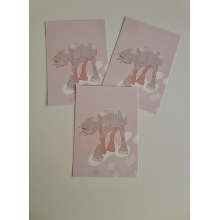 STOCK - CARTE/PRINT DE NOEL - SNOWY AT-AT