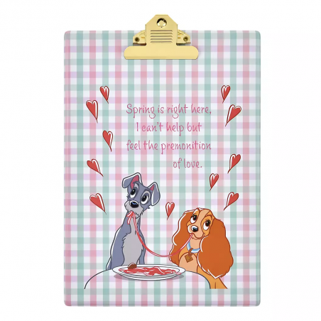 COMMANDE - DISNEY STORE JAPON - CLIPBOARD RETRO CHECK COLLECTION - LADY AND TRAMP