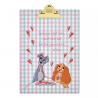 COMMANDE - DISNEY STORE JAPON - CLIPBOARD RETRO CHECK COLLECTION - LADY AND TRAMP
