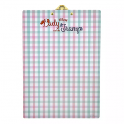 COMMANDE - DISNEY STORE JAPON - CLIPBOARD RETRO CHECK COLLECTION - LADY AND TRAMP