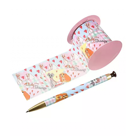 COMMANDE - DISNEY STORE JAPON - STYLO&MASKING TAPE RETRO CHECK COLLECTION - LADY AND TRAMP