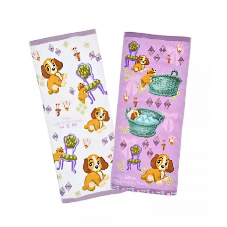 COMMANDE - DISNEY STORE JAPON - SERVIETTE RETRO CHECK COLLECTION - LADY AND TRAMP