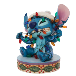 STOCK - ENESCO - DISNEY TRADITIONS - Stitch Wrapped in Lights Figurine