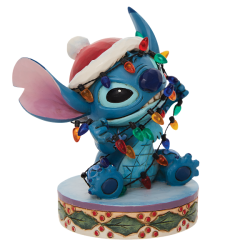 STOCK - ENESCO - DISNEY TRADITIONS - Stitch Wrapped in Lights Figurine