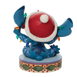STOCK - ENESCO - DISNEY TRADITIONS - Stitch Wrapped in Lights Figurine