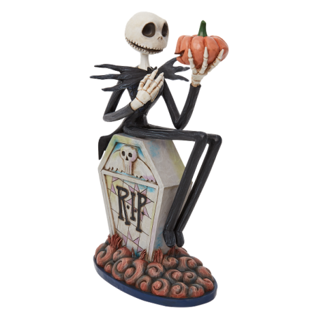 STOCK - ENESCO - DISNEY TRADITIONS - Jack on Gravestone Figurine