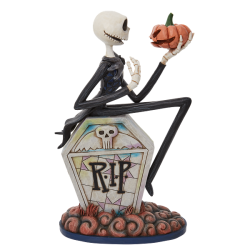 STOCK - ENESCO - DISNEY TRADITIONS - Jack on Gravestone Figurine