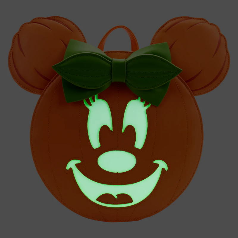 STOCK - LF DISNEY GLOW FACE PUMPKIN MINNIE FIGURAL CROSS  BODY BAG