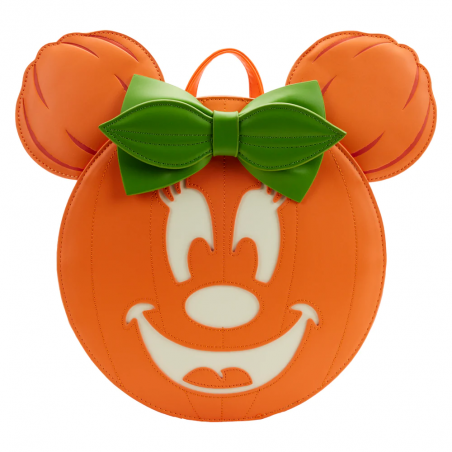 STOCK - LF DISNEY GLOW FACE PUMPKIN MINNIE FIGURAL CROSS  BODY BAG
