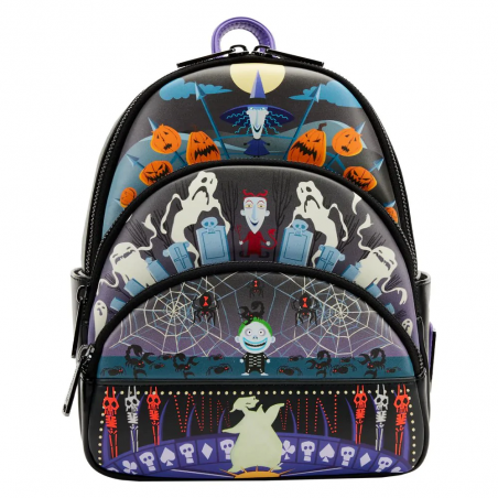STOCK - LF DISNEY NBC TRIPLE POCKET LOCK SHOCK BARREL  OOGIE BOOGIE MINI BACKPACK