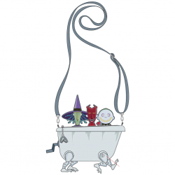 STOCK - LF DISNEY NBC LOCK SHOCK BARREL BATH TUB CROSS  BODY BAG