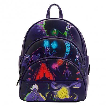STOCK - LF DISNEY VILLAINS TRIPLE POCKET GLOW IN THE DARK  MINI BACKPACK