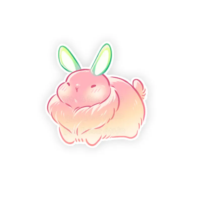 STOCK - BITE AND ROAR STUDIO - STICKERS " PEACH BUNNY "