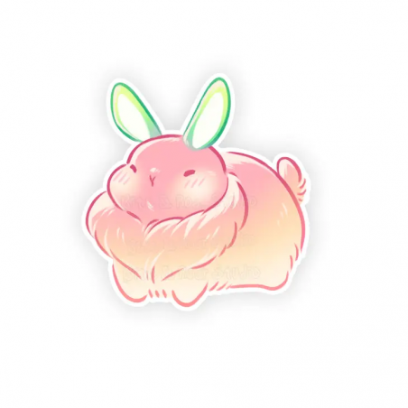 STOCK - BITE AND ROAR STUDIO - STICKERS " PEACH BUNNY "