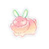 STOCK - BITE AND ROAR STUDIO - STICKERS " PEACH BUNNY "