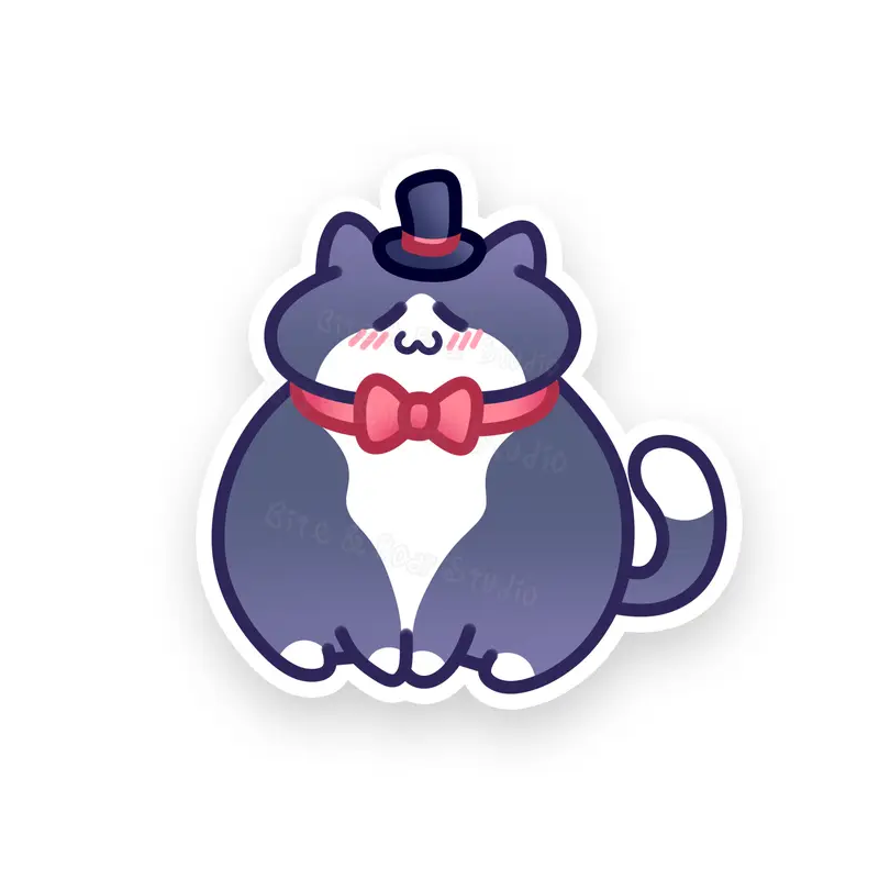 STOCK - BITE AND ROAR STUDIO - STICKERS " TUXEDO CAT"