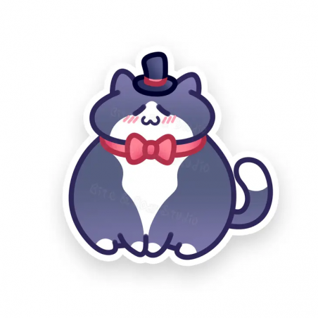 STOCK - BITE AND ROAR STUDIO - STICKERS " TUXEDO CAT"