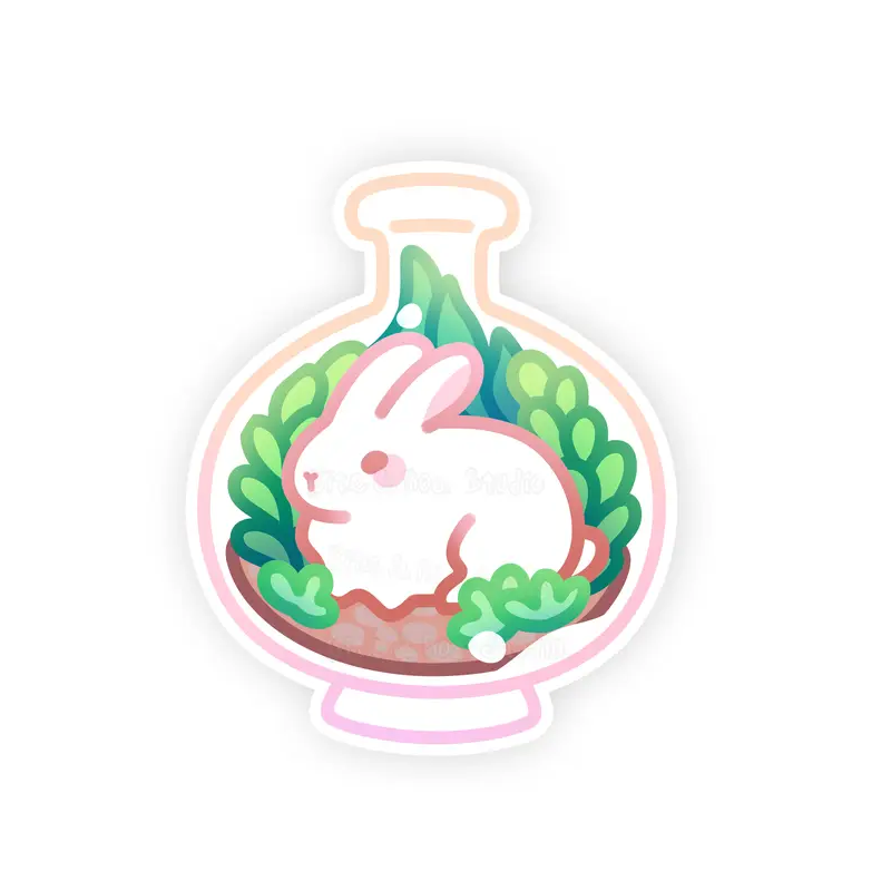 STOCK - BITE AND ROAR STUDIO - STICKERS " BUNNY TERRARIUM "