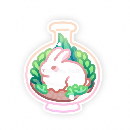 STOCK - BITE AND ROAR STUDIO - STICKERS " BUNNY TERRARIUM "