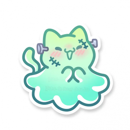 STOCK - BITE AND ROAR STUDIO - STICKERS " FRANKESTEIN CAT "