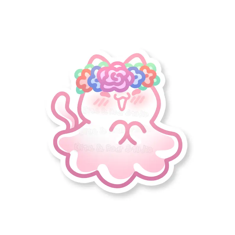 STOCK - BITE AND ROAR STUDIO - STICKERS " FLOWET CROWN GHOST"
