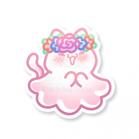 STOCK - BITE AND ROAR STUDIO - STICKERS " FLOWET CROWN GHOST"