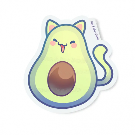 STOCK - BITE AND ROAR STUDIO - STICKERS " AVOCADO CAT "