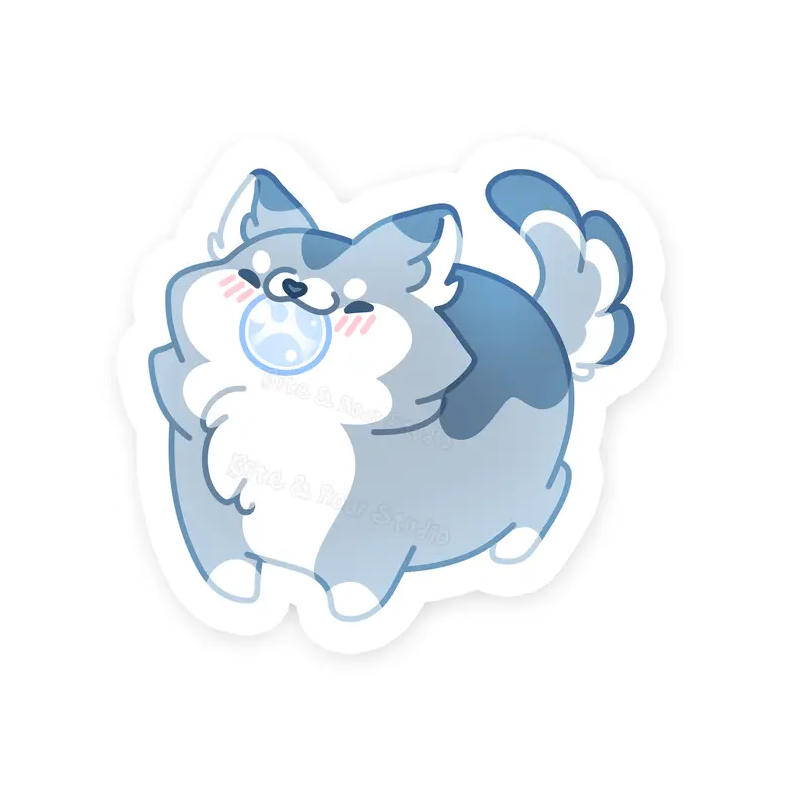 STOCK - BITE AND ROAR STUDIO - STICKERS "GREY WOLF DOG"