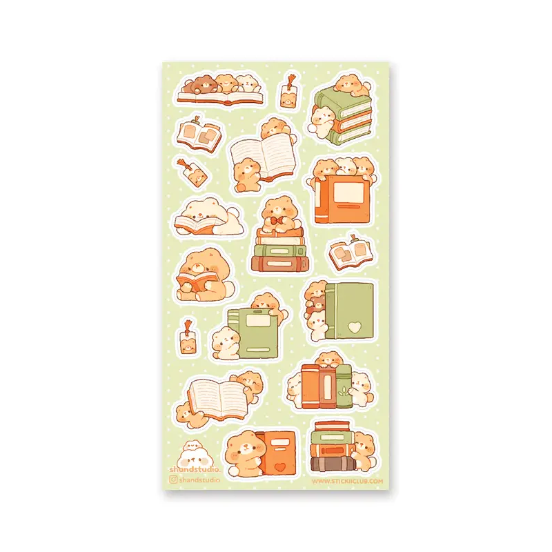 STOCK - STICKII - FEUILL DE STICKERS "BOOK BEAR"