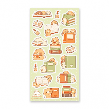 STOCK - STICKII - FEUILL DE STICKERS "BOOK BEAR"