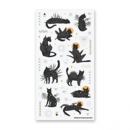 STOCK - STICKII - FEUILL DE STICKERS "BELOVED BLACK CAT"