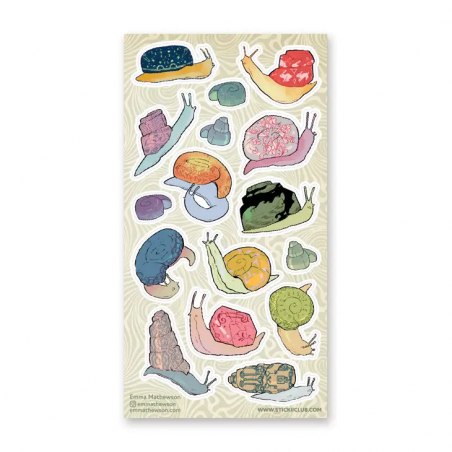 STOCK - STICKII - FEUILLE DE STICKERS "SNAILS TALES"