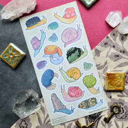 STOCK - STICKII - FEUILLE DE STICKERS "SNAILS TALES"