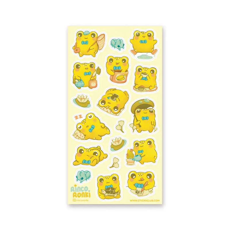 STOCK - STICKII - FEUILLE DE STICKERS "FROGGY HOBBY"