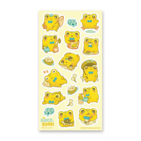 STOCK - STICKII - FEUILLE DE STICKERS "FROGGY HOBBY"