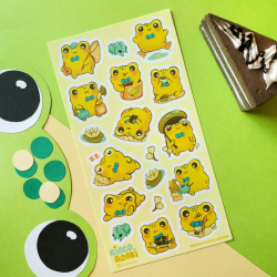 STOCK - STICKII - FEUILLE DE STICKERS "FROGGY HOBBY"