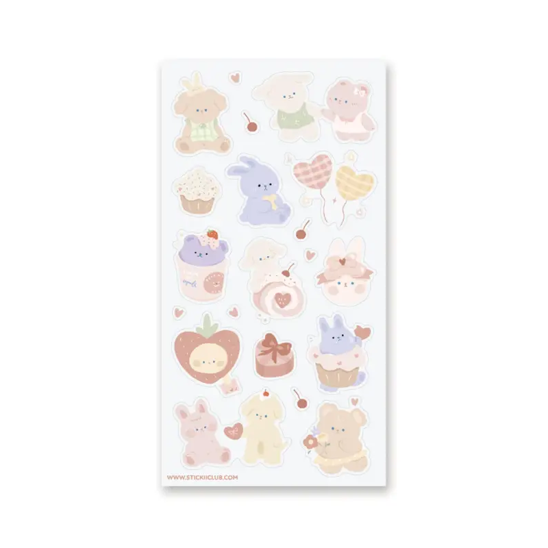 STOCK - STICKII - FEUILLE DE STICKERS "SWEET AS CAKE"