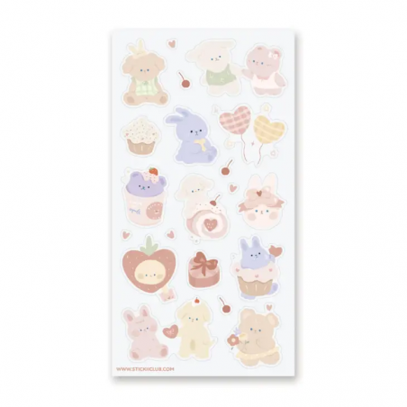 STOCK - STICKII - FEUILLE DE STICKERS "SWEET AS CAKE"