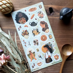 STOCK - STICKII - FEUILLE DE STICKERS "PASTORALS FLORALS"
