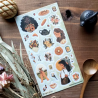 STOCK - STICKII - FEUILLE DE STICKERS "PASTORALS FLORALS"