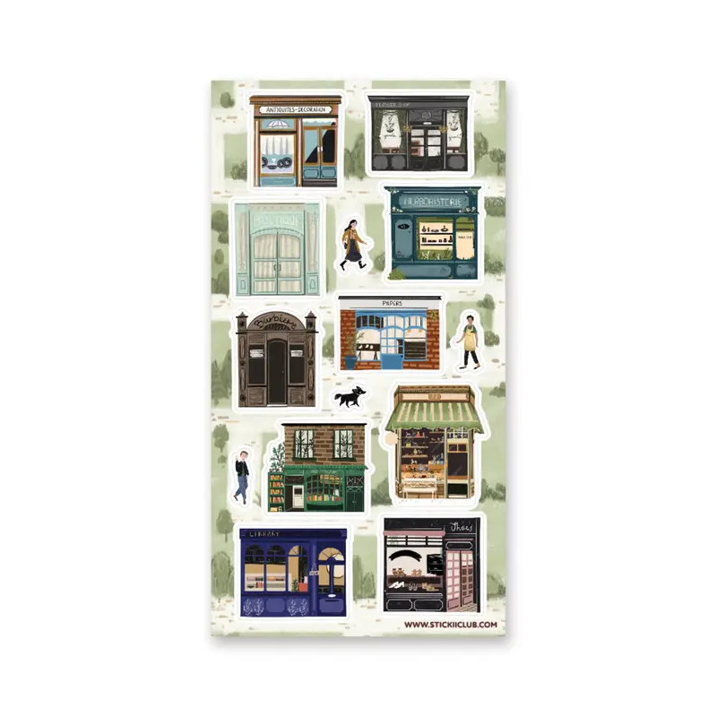 STOCK - STICKII - FEUILLE DE STICKERS "OUT OF THE TOWN"