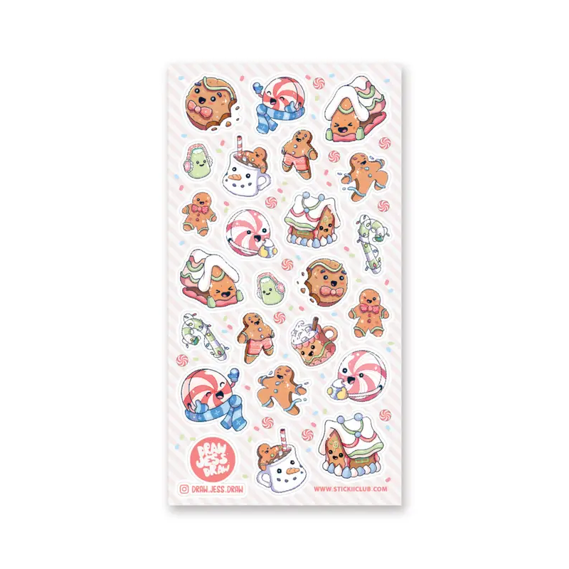 STOCK - STICKII - FEUILLE DE STICKERS "JOLLY GINGERBREAD"