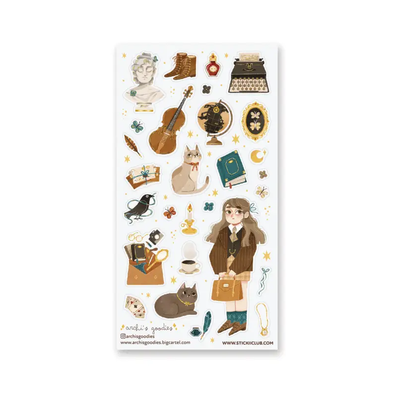 STOCK - STICKII - FEUILLE DE STICKERS "IN MY STUDY"