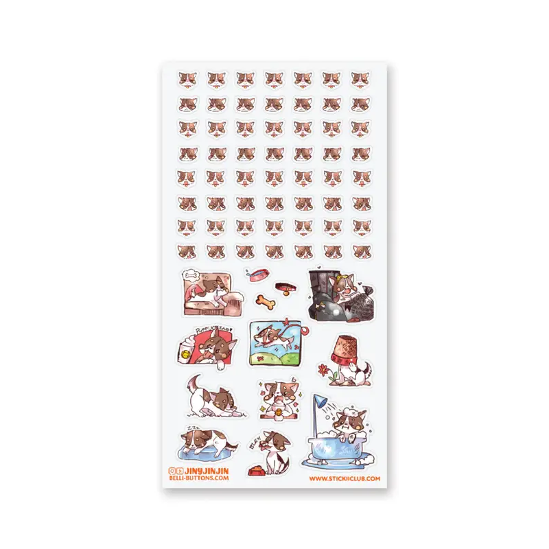 STOCK - STICKII - FEUILLE DE STICKERS " PUP PLANNER"