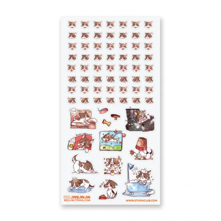 STOCK - STICKII - FEUILLE DE STICKERS " PUP PLANNER"
