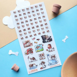 STOCK - STICKII - FEUILLE DE STICKERS " PUP PLANNER"