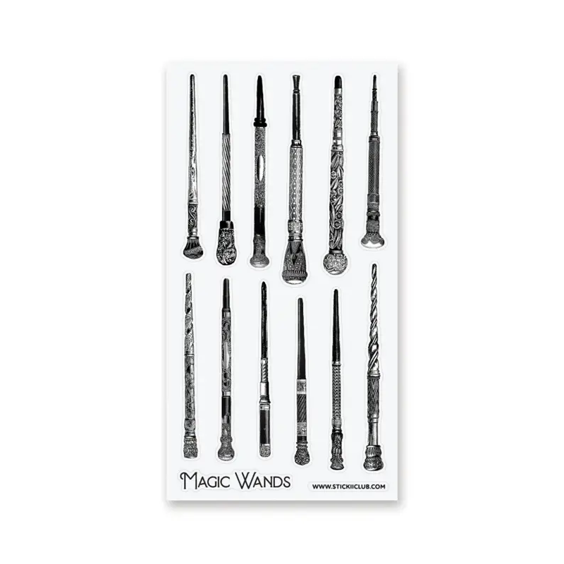STOCK - STICKII - FEUILLE DE STICKERS " MAGIC WANDS "